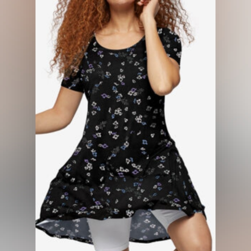 Size 1X Ellos short sleeve A-Line Knit Dress.